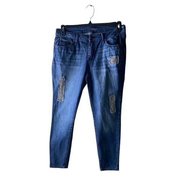 Jennifer Lopez Jeans Women's Size 8 Distressed Whiskers Stretched Denim - Picture 1 of 9